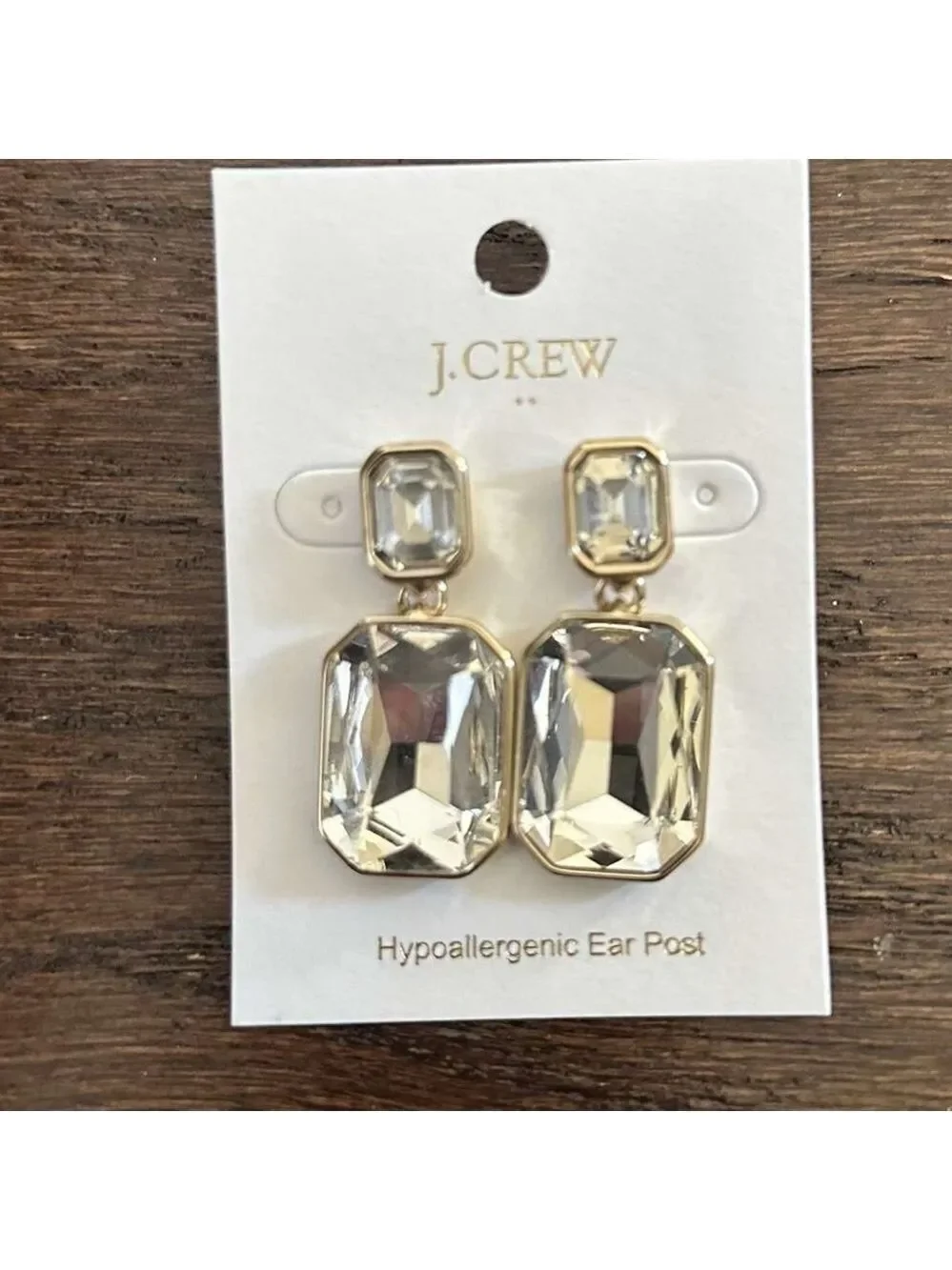 J.Crew-Crystal drop statement Earrings-New - Picture 7 of 7